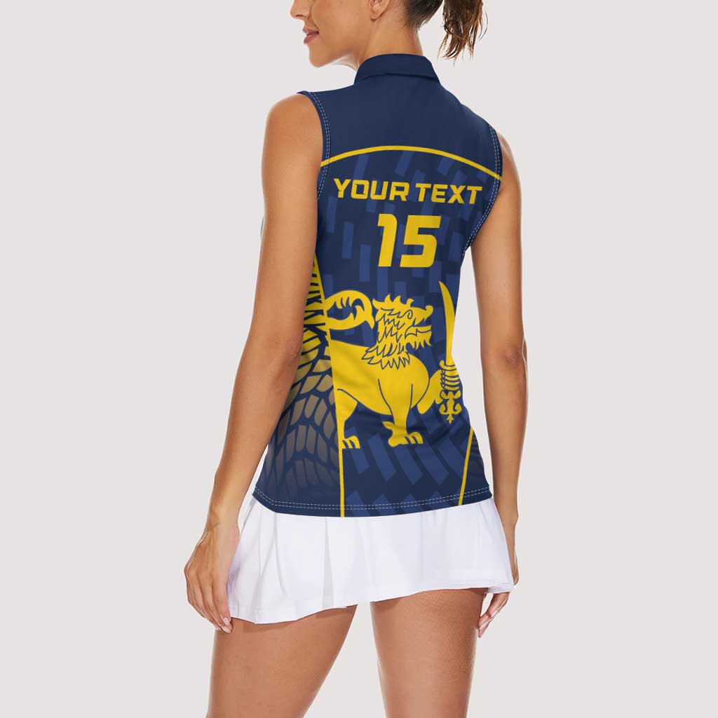 Custom Sri Lanka Cricket Women Sleeveless Polo Shirt Go Champions Lions