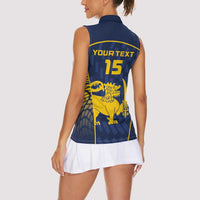 Custom Sri Lanka Cricket Women Sleeveless Polo Shirt Go Champions Lions