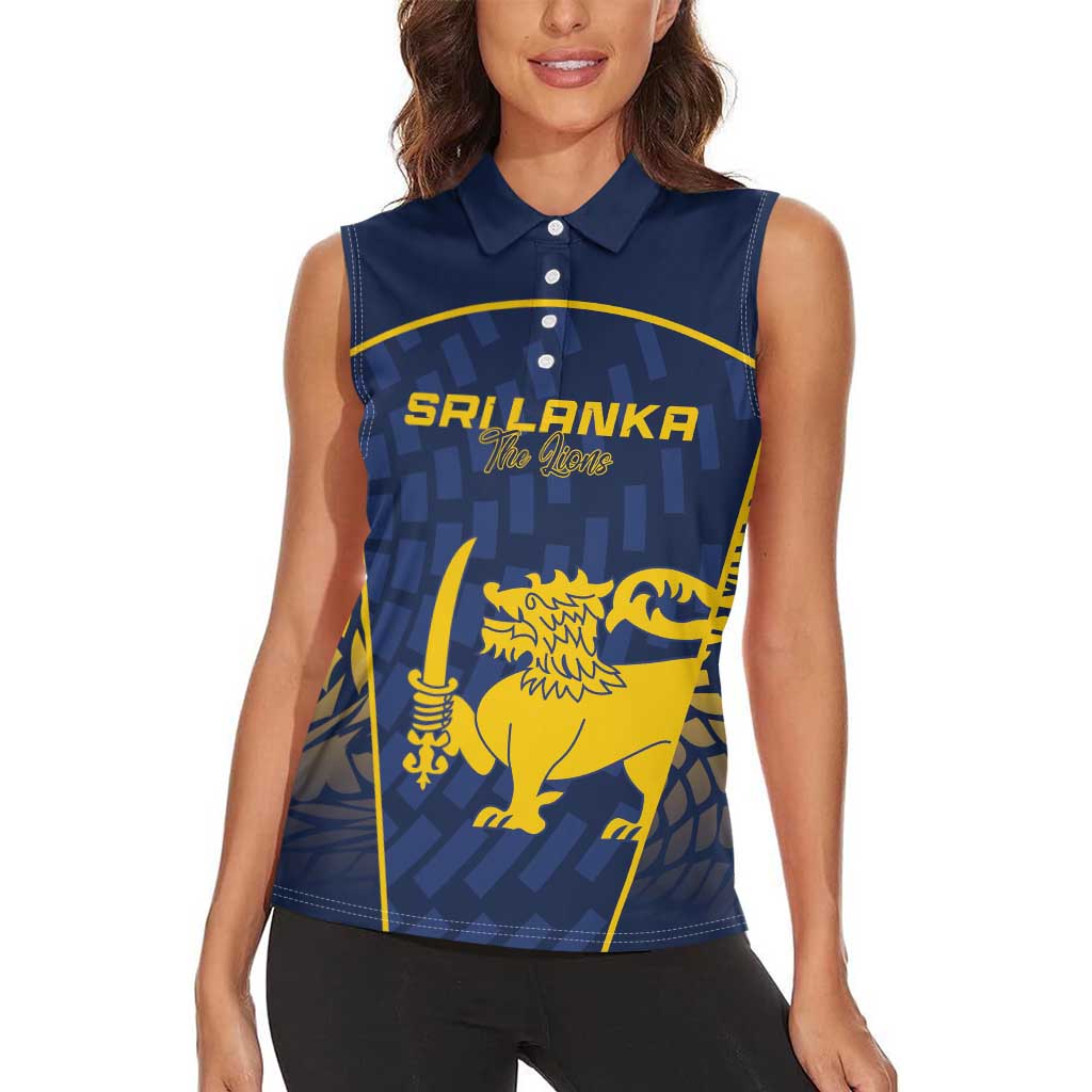 Custom Sri Lanka Cricket Women Sleeveless Polo Shirt Go Champions Lions