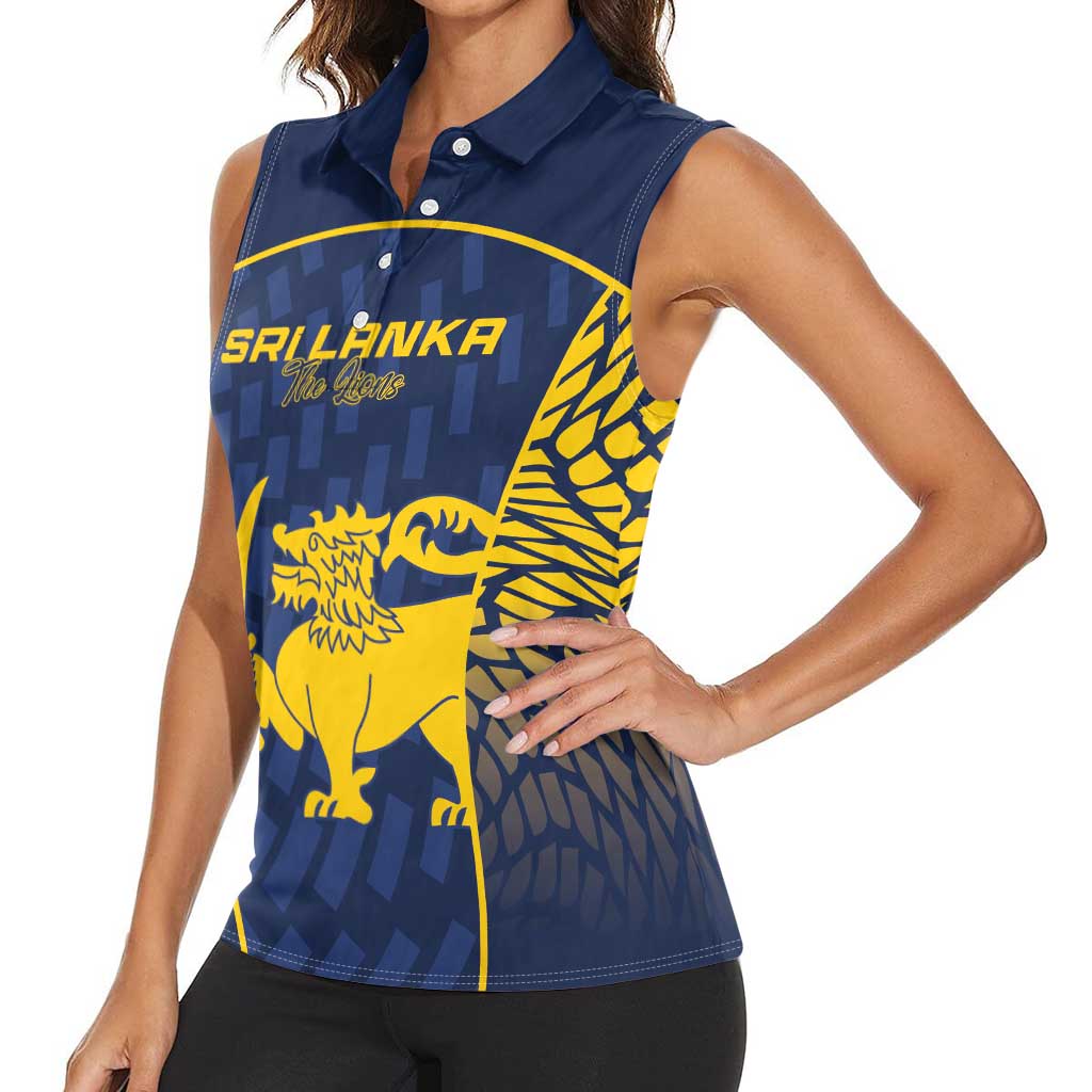 Custom Sri Lanka Cricket Women Sleeveless Polo Shirt Go Champions Lions