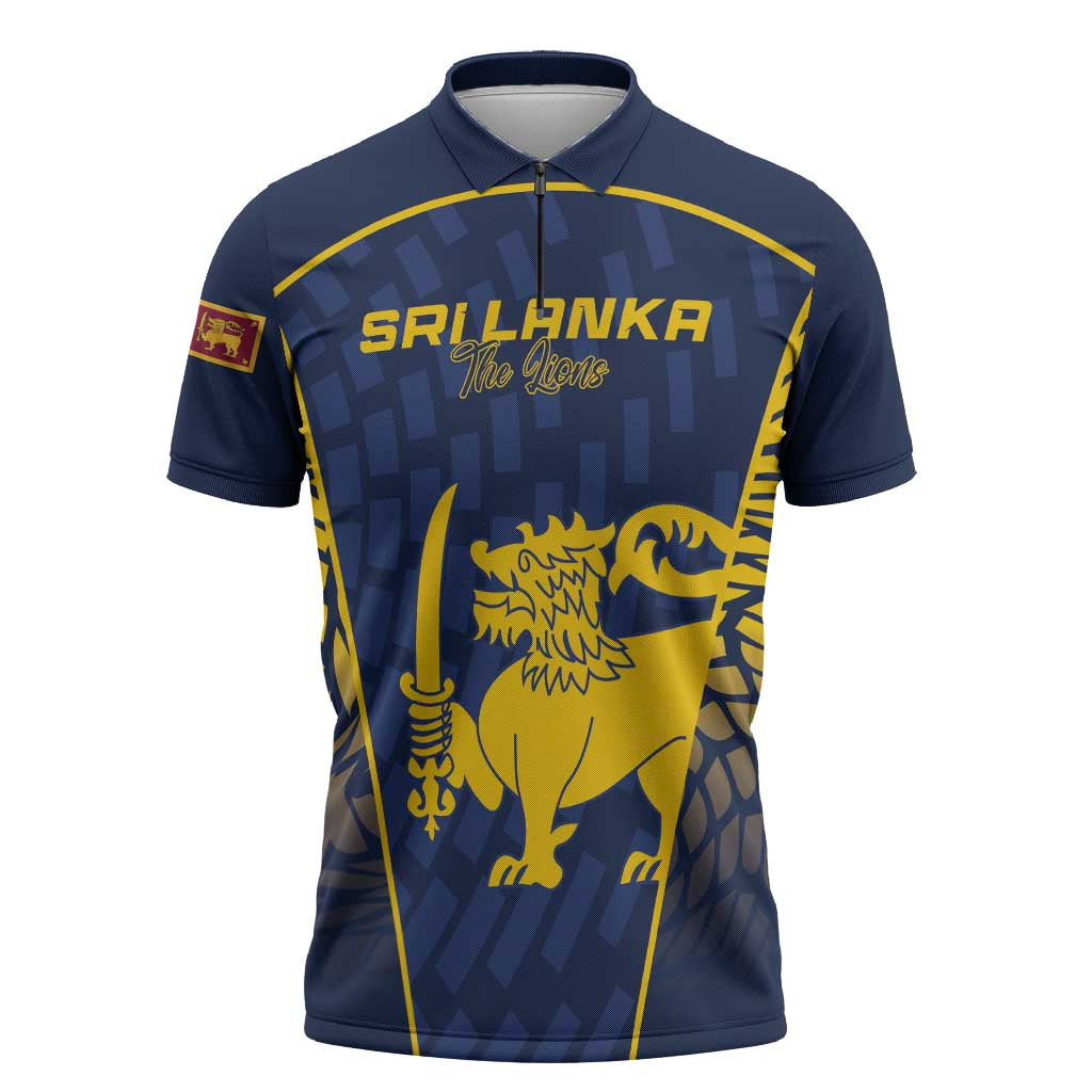 Custom Sri Lanka Cricket Zipper Polo Shirt Go Champions Lions