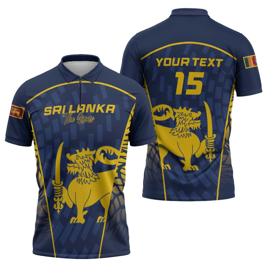 Custom Sri Lanka Cricket Zipper Polo Shirt Go Champions Lions