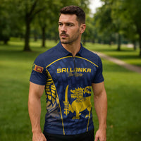 Custom Sri Lanka Cricket Zipper Polo Shirt Go Champions Lions
