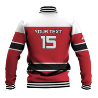 Custom Denmark Ice Hockey 2026 Baseball Jacket Fight for Glory Red Jersey