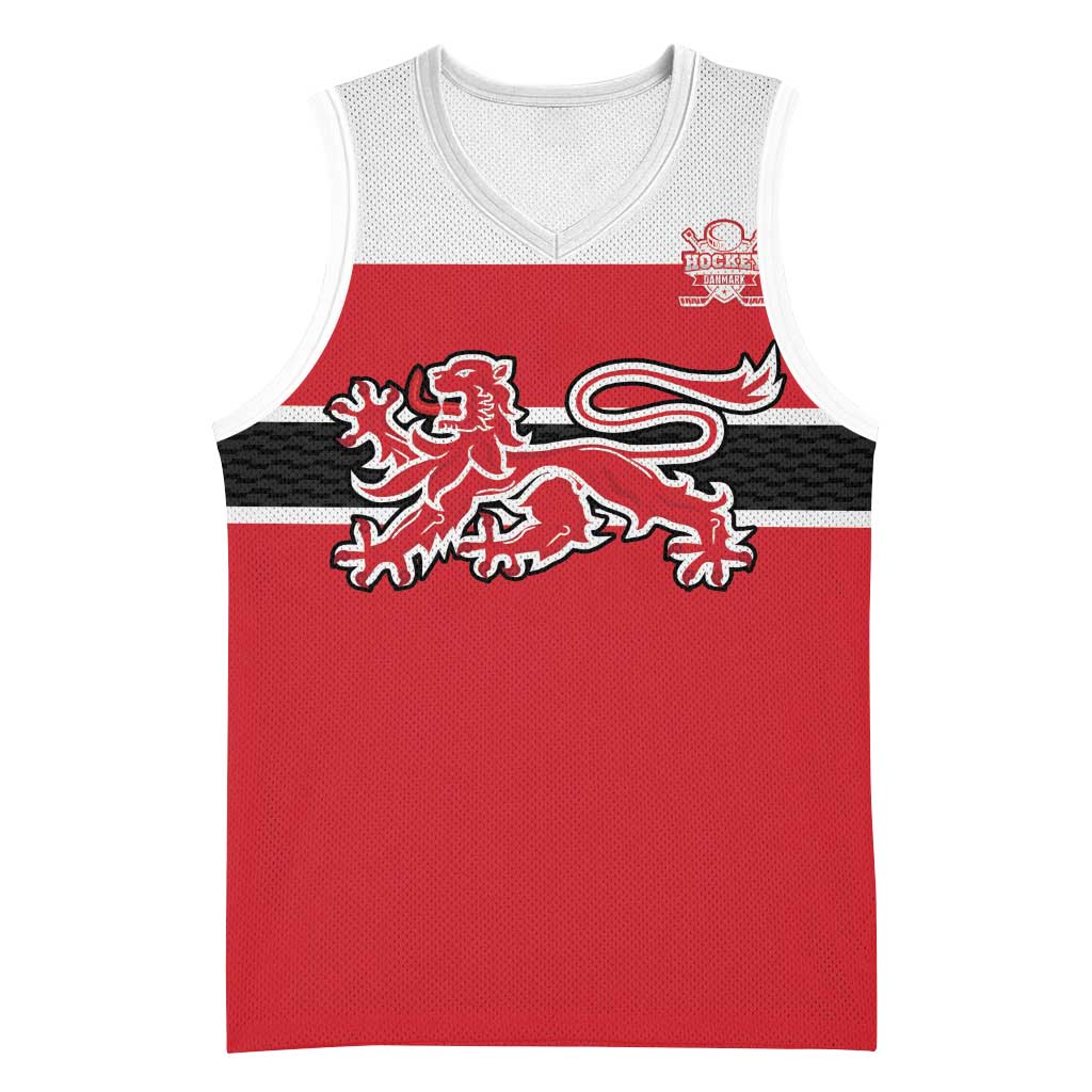 Custom Denmark Ice Hockey 2026 Basketball Jersey Fight for Glory Red Jersey