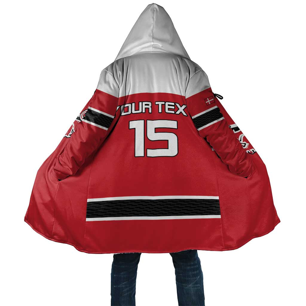 Custom Denmark Ice Hockey 2026 Cloak Fight for Glory Red Jersey