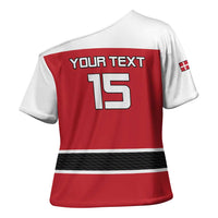 Custom Denmark Ice Hockey 2026 Cross Shoulder Shirt Fight for Glory Red Jersey