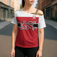 Custom Denmark Ice Hockey 2026 Cross Shoulder Shirt Fight for Glory Red Jersey