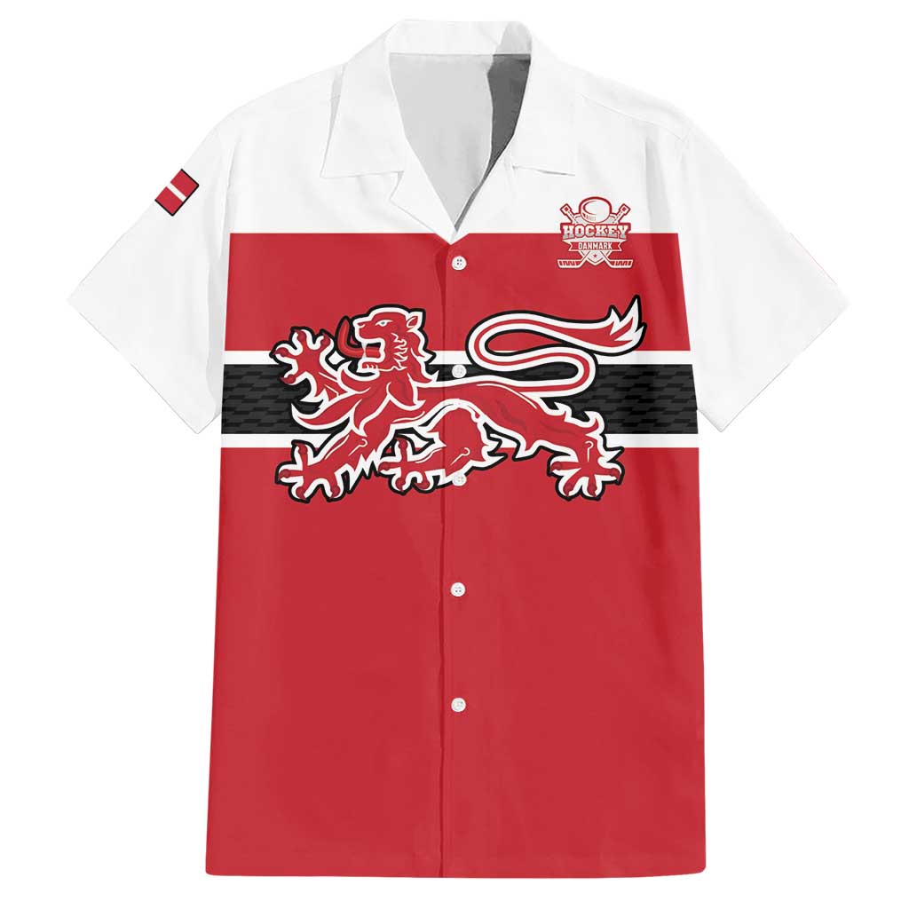 Custom Denmark Ice Hockey 2026 Hawaiian Shirt Fight for Glory Red Jersey