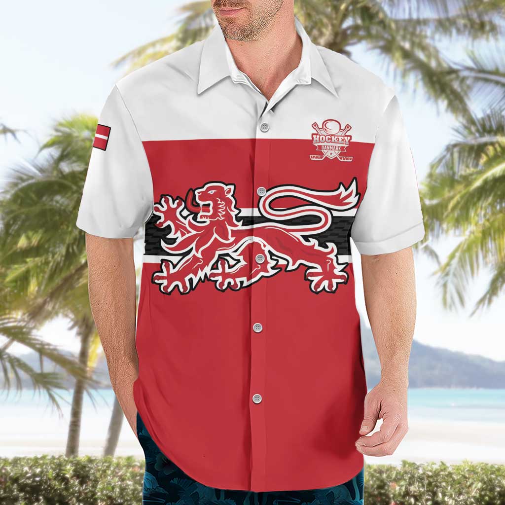 Custom Denmark Ice Hockey 2026 Hawaiian Shirt Fight for Glory Red Jersey
