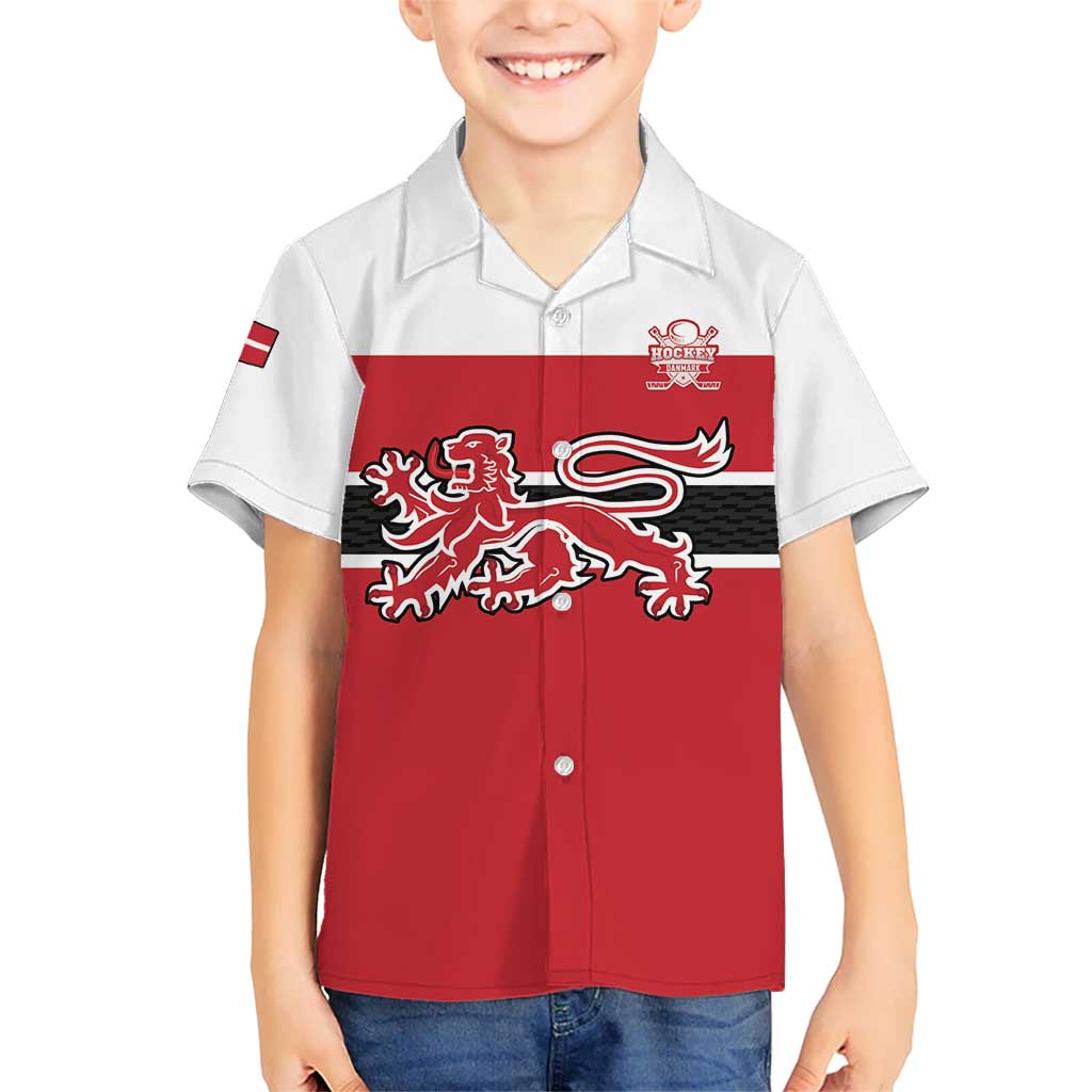 Custom Denmark Ice Hockey 2026 Hawaiian Shirt Fight for Glory Red Jersey