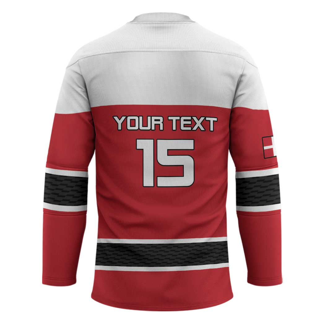 Custom Denmark Ice Hockey 2026 Hockey Jersey Fight for Glory Red Jersey