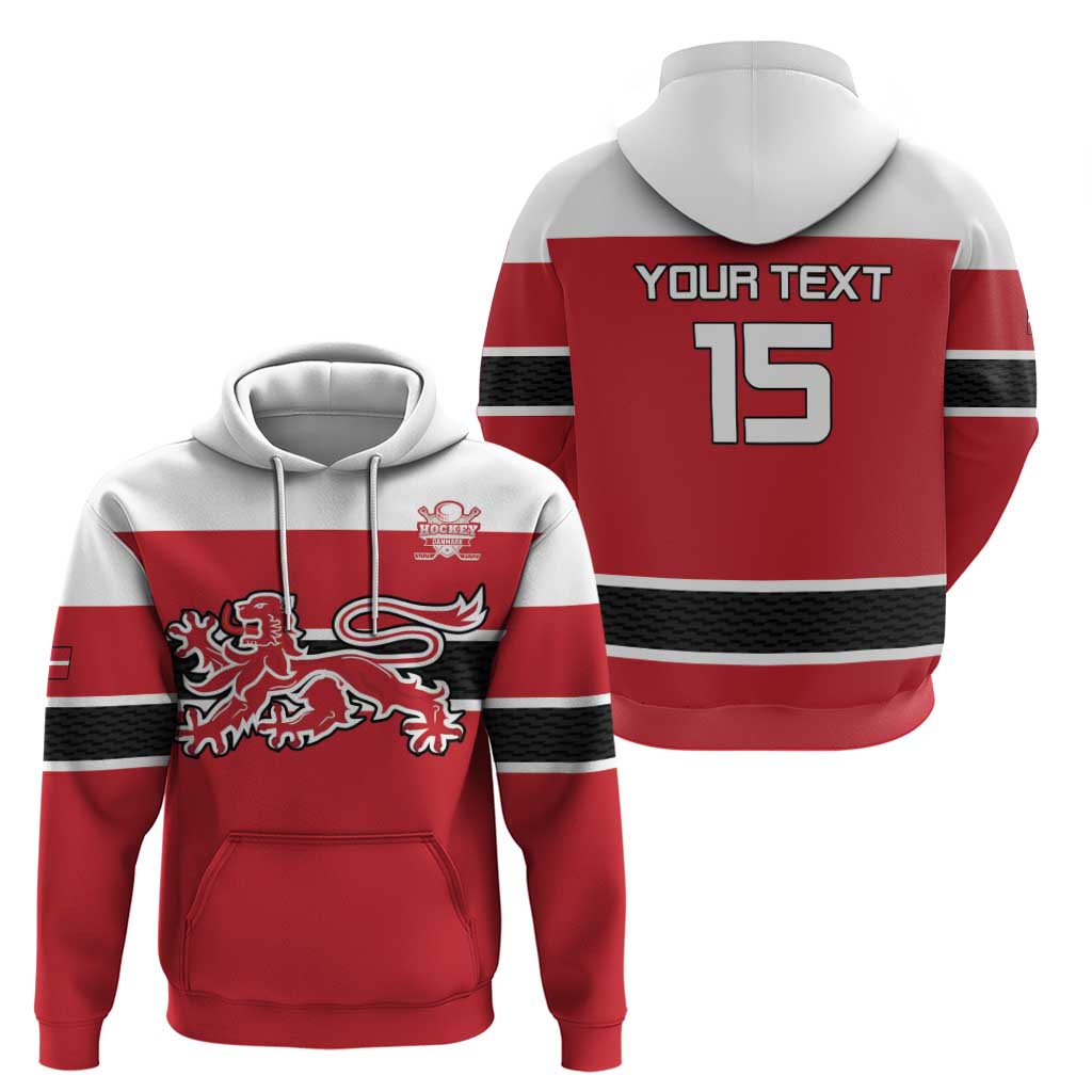 Custom Denmark Ice Hockey 2026 Hoodie Fight for Glory Red Jersey