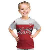Custom Denmark Ice Hockey 2026 Kid T Shirt Fight for Glory Red Jersey