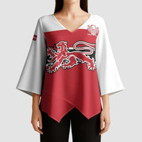 Custom Denmark Ice Hockey 2026 Kimono Sleeve Blouse Fight for Glory Red Jersey