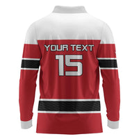 Custom Denmark Ice Hockey 2026 Long Sleeve Polo Shirt Fight for Glory Red Jersey
