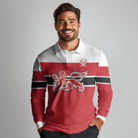Custom Denmark Ice Hockey 2026 Long Sleeve Polo Shirt Fight for Glory Red Jersey