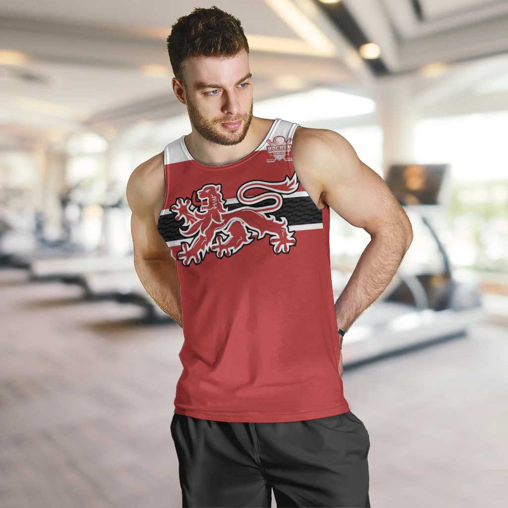 Custom Denmark Ice Hockey 2026 Men Tank Top Fight for Glory Red Jersey