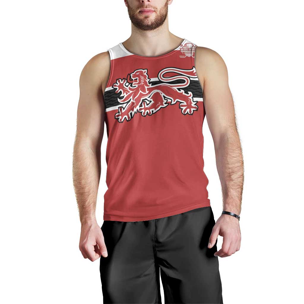 Custom Denmark Ice Hockey 2026 Men Tank Top Fight for Glory Red Jersey