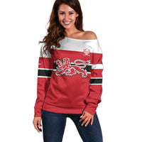 Custom Denmark Ice Hockey 2026 Off Shoulder Sweater Fight for Glory Red Jersey