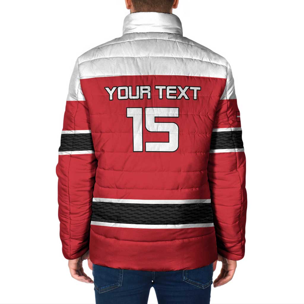 Custom Denmark Ice Hockey 2026 Padded Jacket Fight for Glory Red Jersey