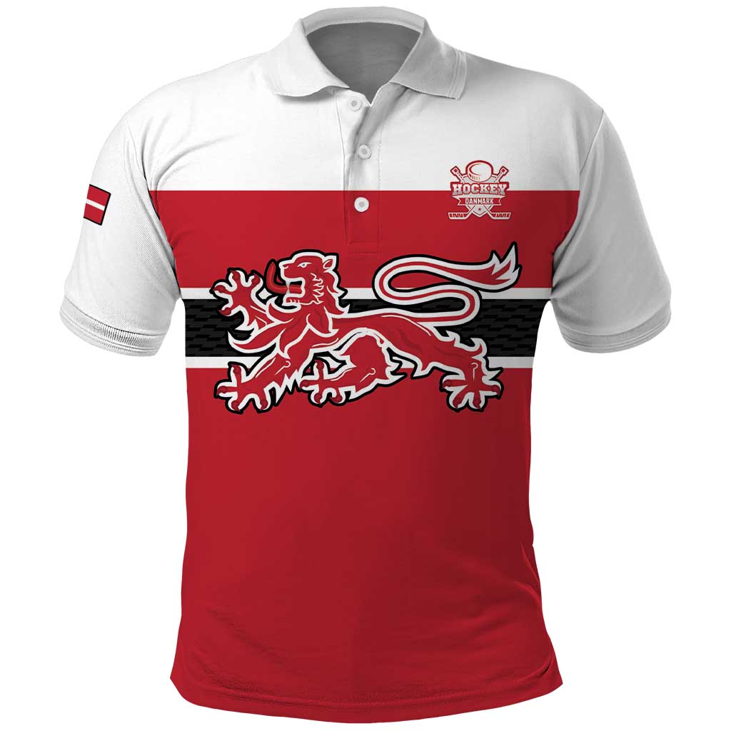 Custom Denmark Ice Hockey 2026 Polo Shirt Fight for Glory Red Jersey