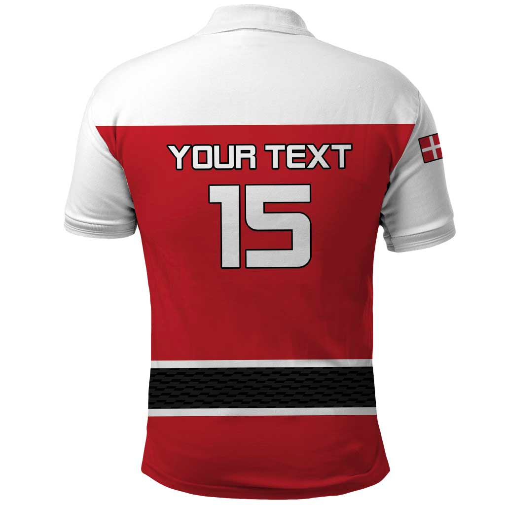 Custom Denmark Ice Hockey 2026 Polo Shirt Fight for Glory Red Jersey