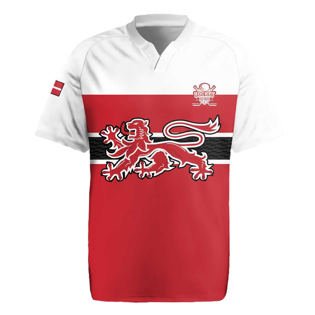 Custom Denmark Ice Hockey 2026 Rugby Jersey Fight for Glory Red Jersey