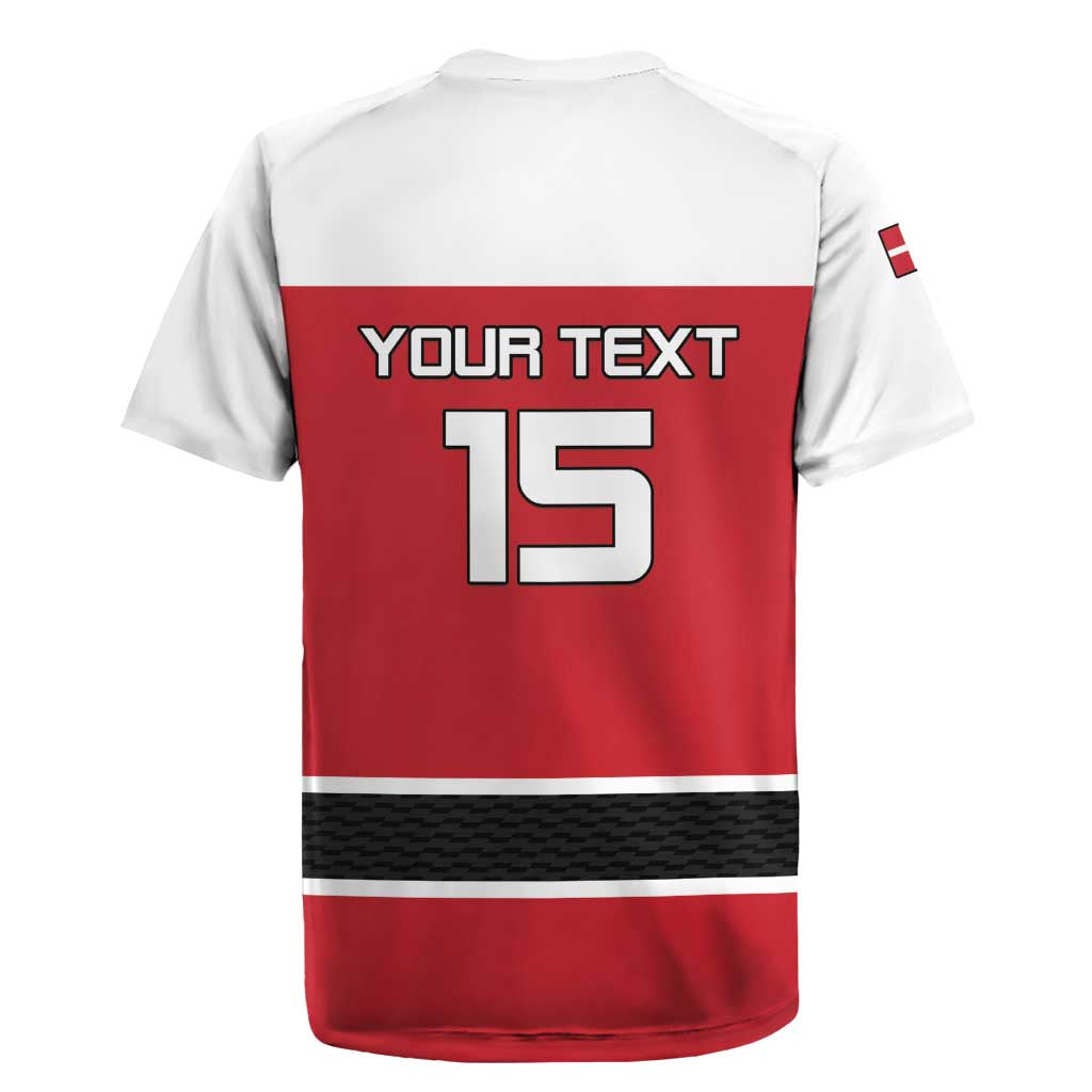 Custom Denmark Ice Hockey 2026 Rugby Jersey Fight for Glory Red Jersey