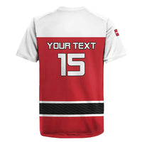 Custom Denmark Ice Hockey 2026 Rugby Jersey Fight for Glory Red Jersey