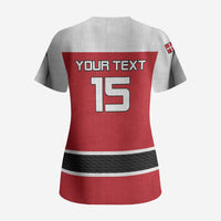 Custom Denmark Ice Hockey 2026 Scrub Top Fight for Glory Red Jersey
