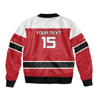 Custom Denmark Ice Hockey 2026 Sleeve Zip Bomber Jacket Fight for Glory Red Jersey