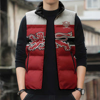 Custom Denmark Ice Hockey 2026 Sleeveless Puffer Jacket Fight for Glory Red Jersey