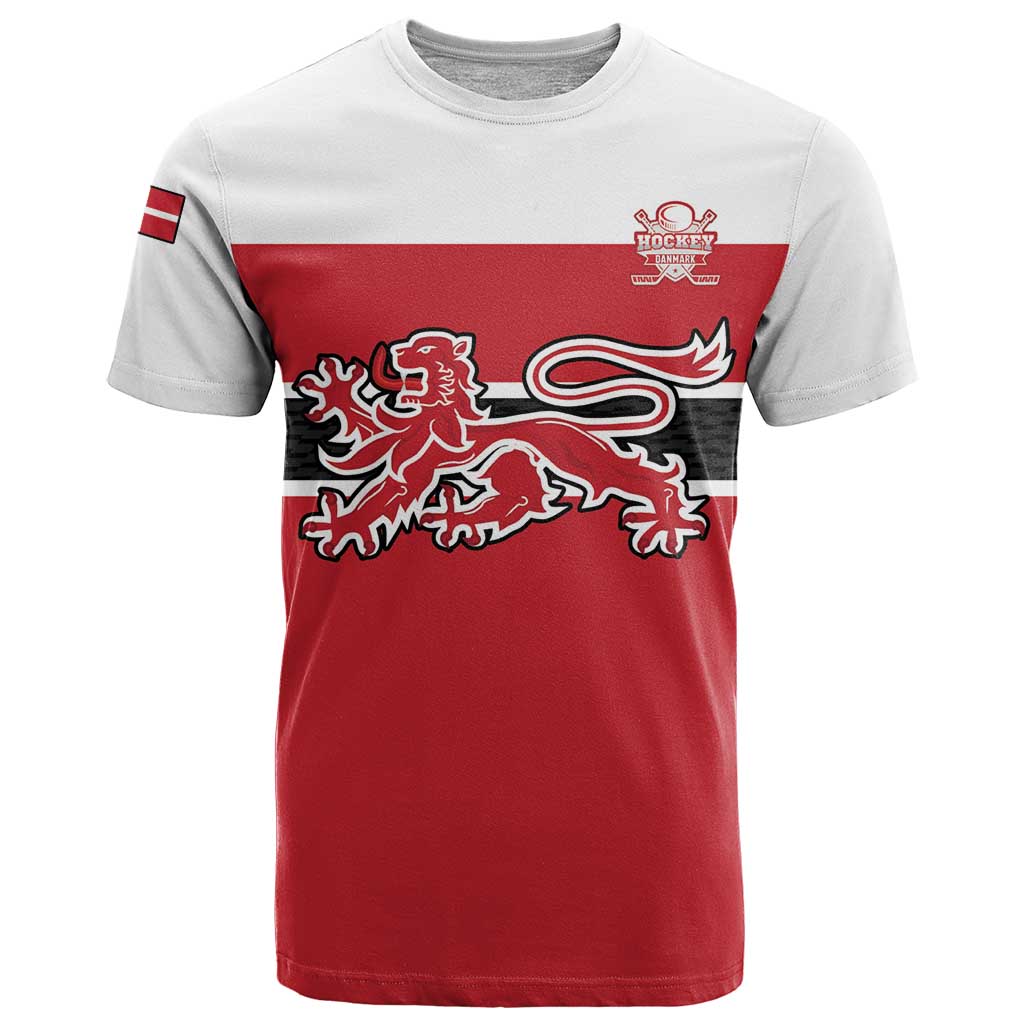 Custom Denmark Ice Hockey 2026 T Shirt Fight for Glory Red Jersey