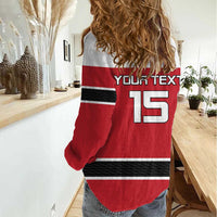 Custom Denmark Ice Hockey 2026 Women Casual Shirt Fight for Glory Red Jersey
