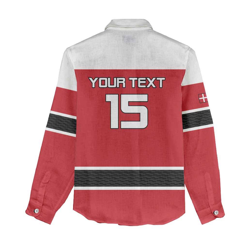 Custom Denmark Ice Hockey 2026 Women Casual Shirt Fight for Glory Red Jersey