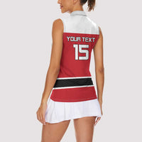 Custom Denmark Ice Hockey 2026 Women Sleeveless Polo Shirt Fight for Glory Red Jersey
