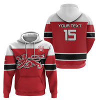 Custom Denmark Ice Hockey 2026 Zip Hoodie Fight for Glory Red Jersey