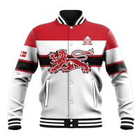 Custom Denmark Ice Hockey 2026 Baseball Jacket Fight for Glory White Jersey