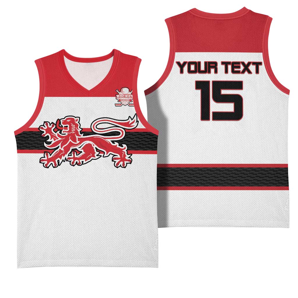 Custom Denmark Ice Hockey 2026 Basketball Jersey Fight for Glory White Jersey