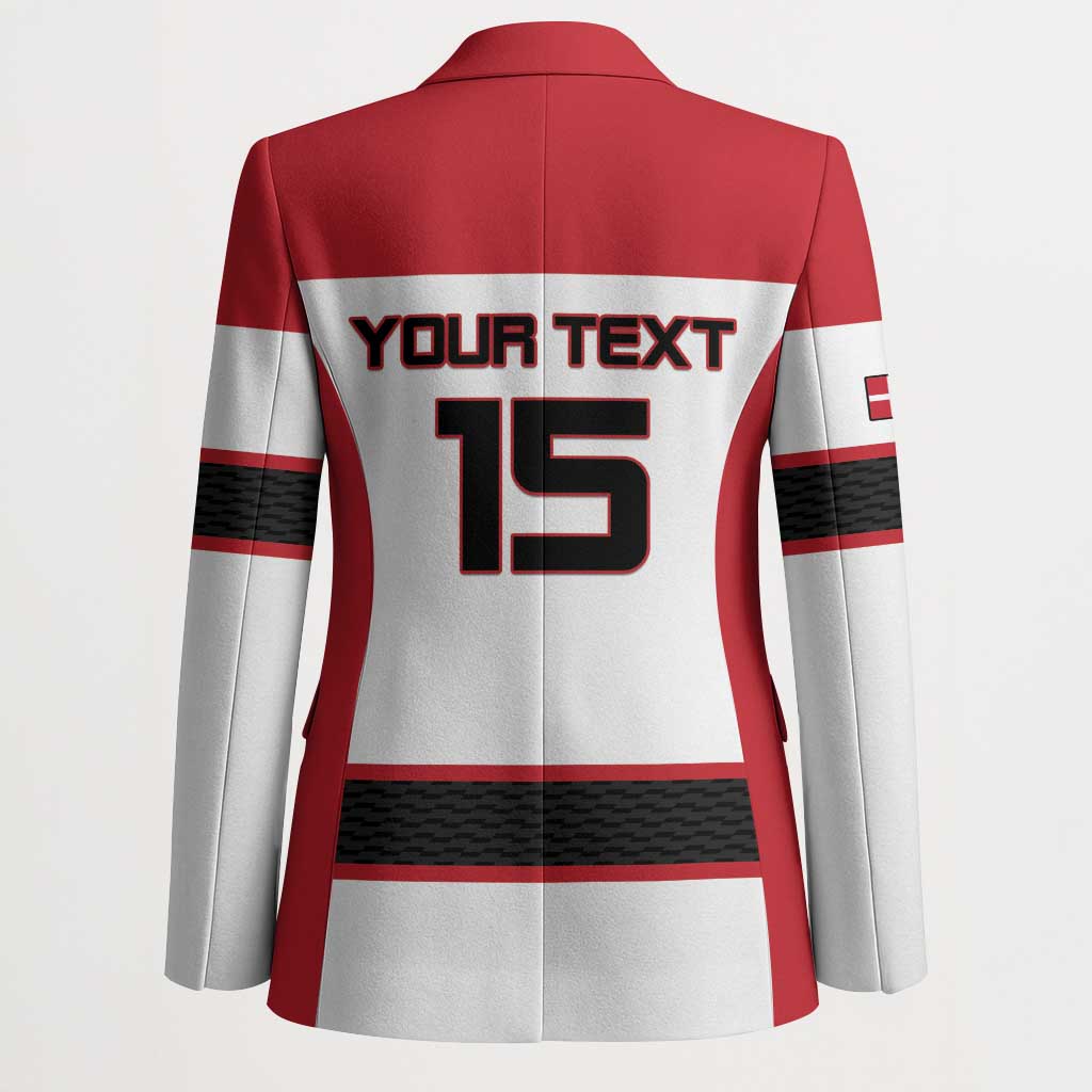 Custom Denmark Ice Hockey 2026 Blazer Fight for Glory White Jersey