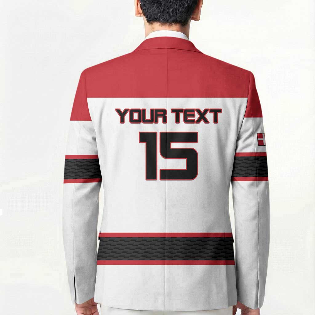 Custom Denmark Ice Hockey 2026 Blazer Fight for Glory White Jersey