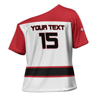 Custom Denmark Ice Hockey 2026 Cross Shoulder Shirt Fight for Glory White Jersey