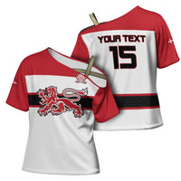 Custom Denmark Ice Hockey 2026 Cross Shoulder Shirt Fight for Glory White Jersey