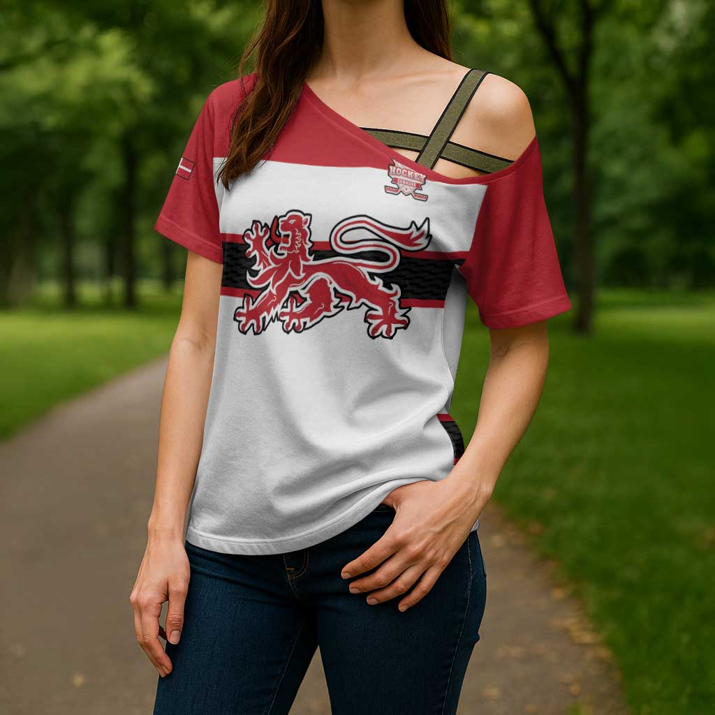 Custom Denmark Ice Hockey 2026 Cross Shoulder Shirt Fight for Glory White Jersey