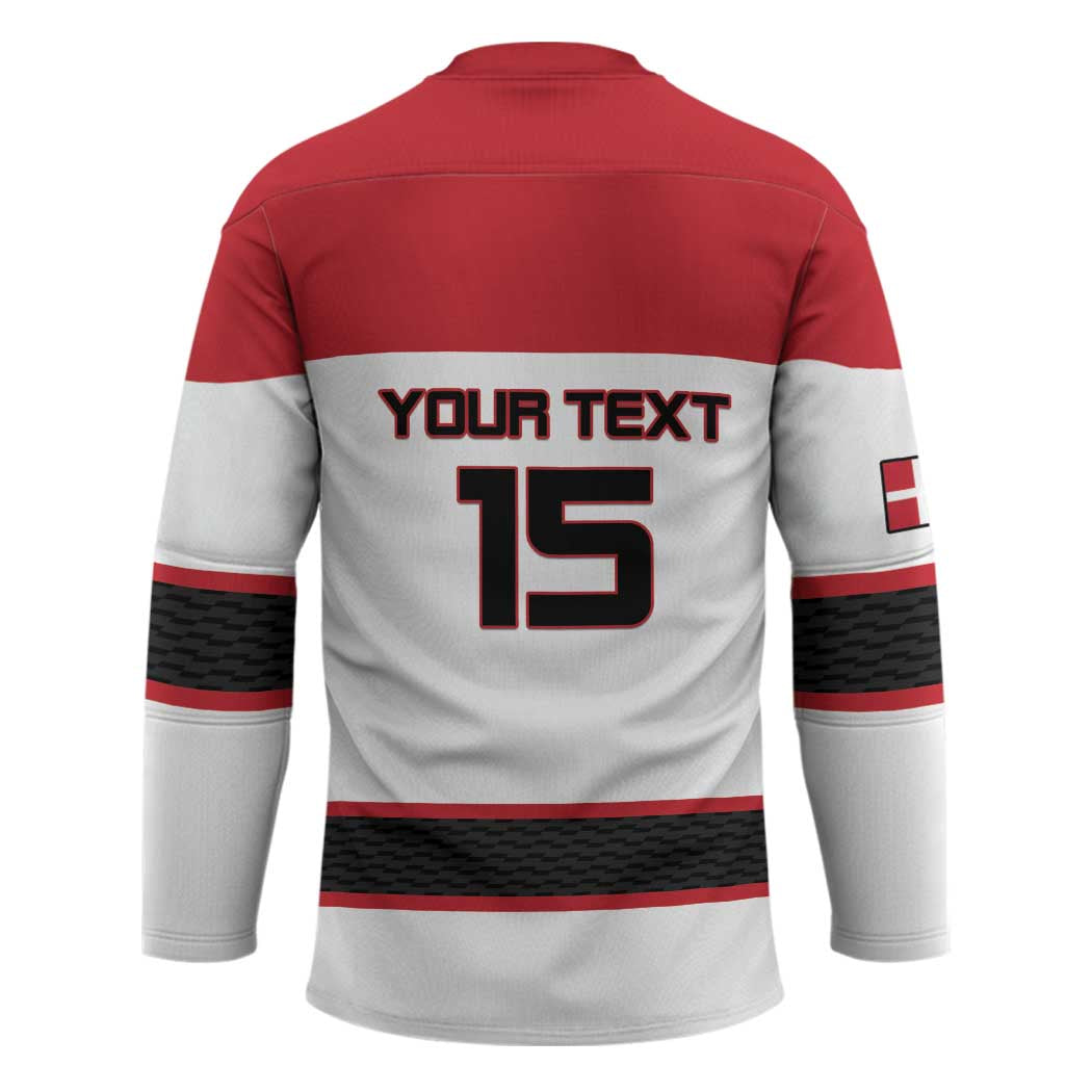 Custom Denmark Ice Hockey 2026 Hockey Jersey Fight for Glory White Jersey