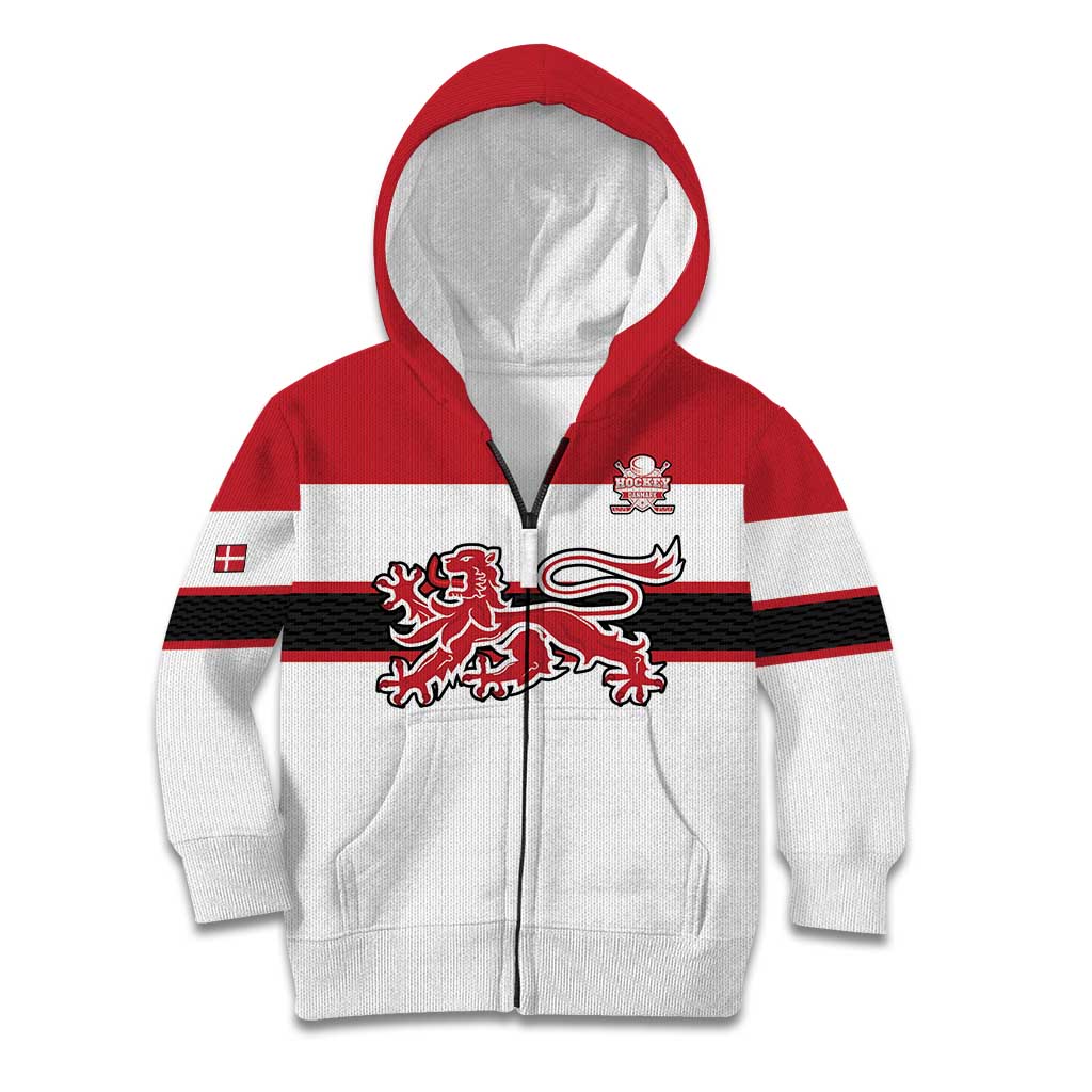 Custom Denmark Ice Hockey 2026 Kid Hoodie Fight for Glory White Jersey