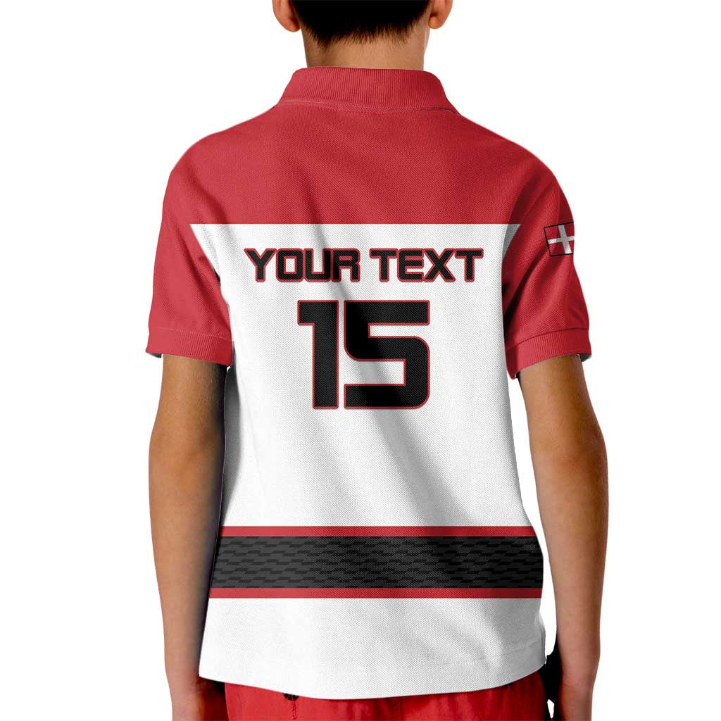 Custom Denmark Ice Hockey 2026 Kid Polo Shirt Fight for Glory White Jersey