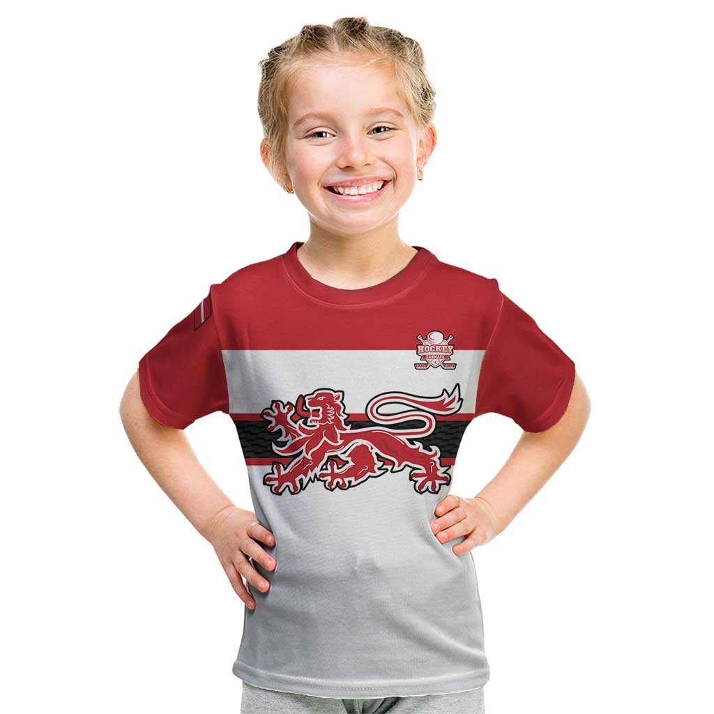 Custom Denmark Ice Hockey 2026 Kid T Shirt Fight for Glory White Jersey