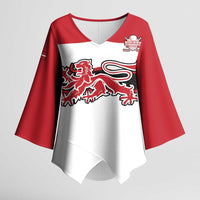 Custom Denmark Ice Hockey 2026 Kimono Sleeve Blouse Fight for Glory White Jersey